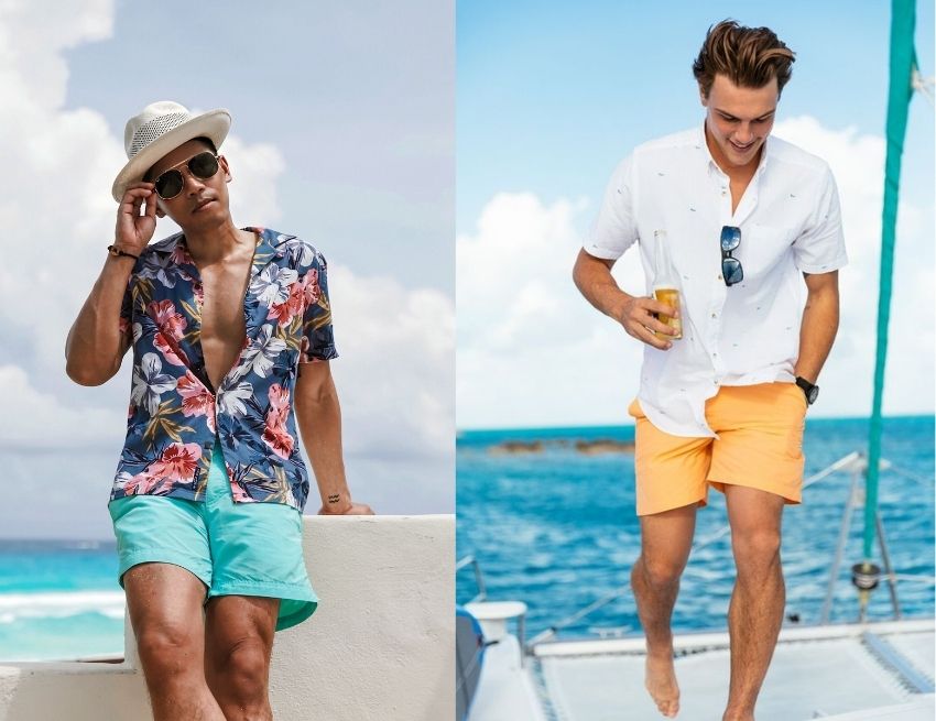 Mách chàng cách phối outfits cool ngầu cùng áo sơ mi đi biển 