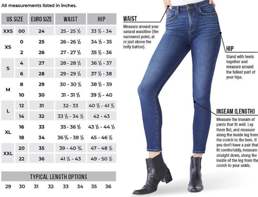 Hướng dẫn cách chọn size quần jean nữ cực chuẩn