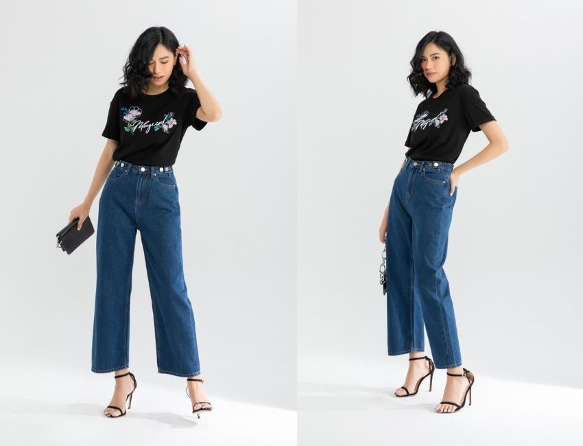 Bí quyết mặc quần jeans ống rộng cho mọi dáng người  How I style wide leg  jeans  From Sue  YouTube