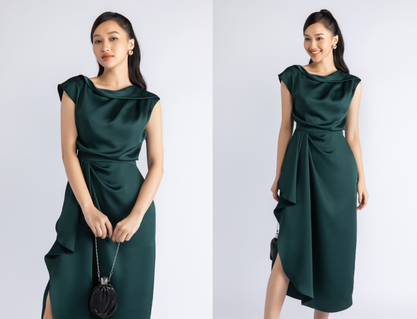 VBEO064 - Váy xòe thắt đai cổ vuông xẻ V cho người béo mập, mũm mĩm bigsize  che bụng mỡ cho người từ 40kg - 130kg | Shopee Việt Nam