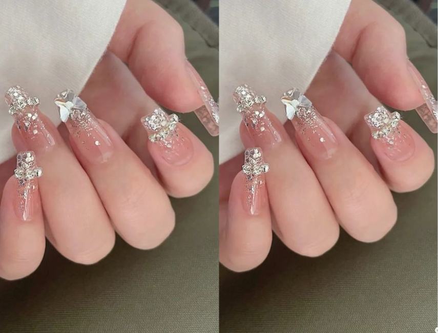 BST mẫu nail đính đá lấp lánh kiêu sa  KellyPang Nail