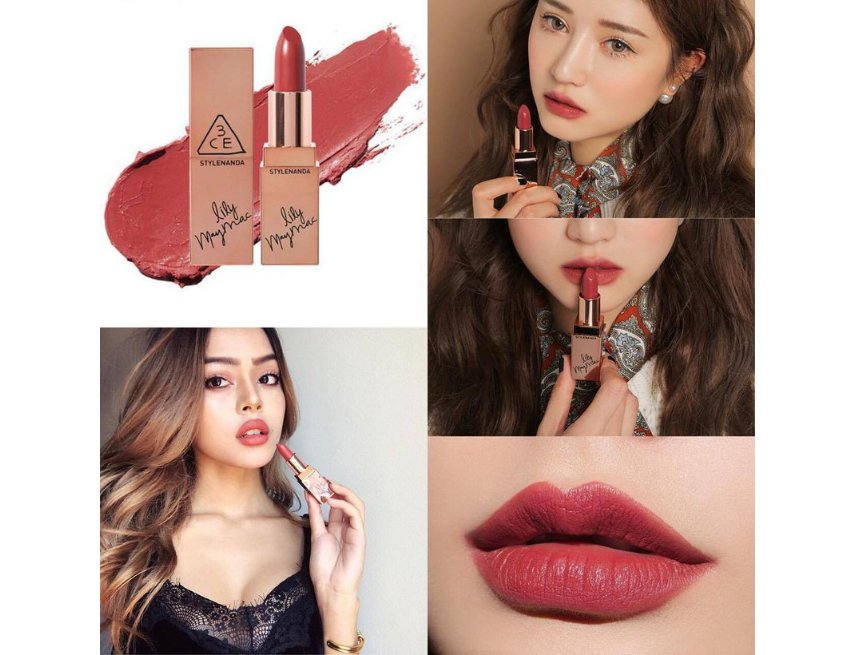 Son đỏ 3CE Lily Maymac Matte Lipstick Color #118 Holy Rose