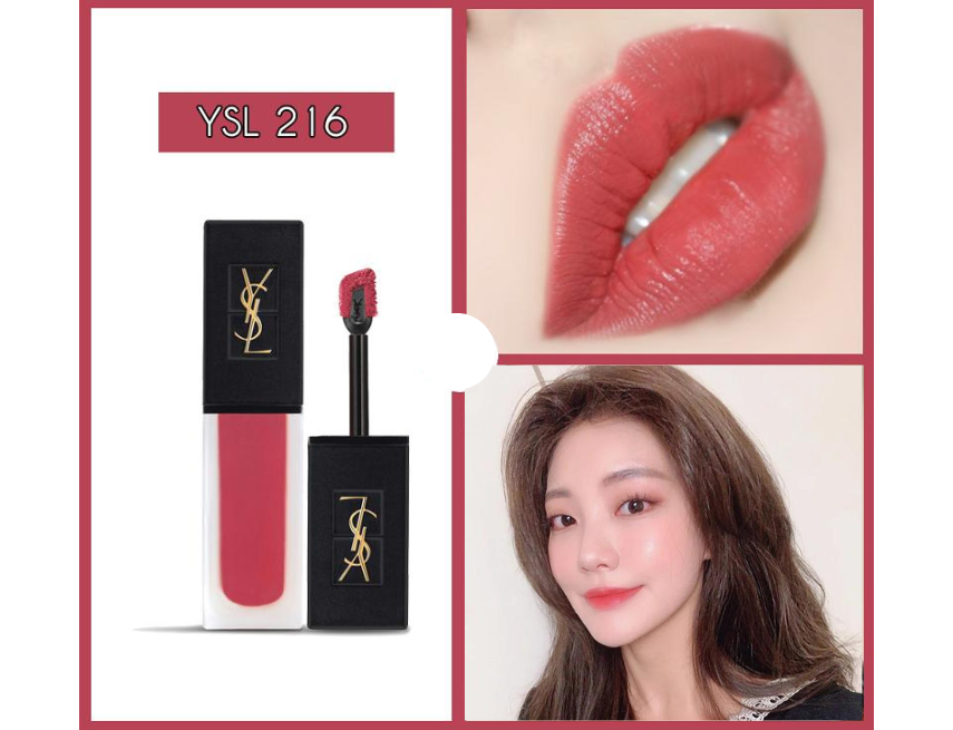 YSL Tatouage Couture Velvet Cream Matte Lip Stain 216 Nude Emblem màu hồng đất