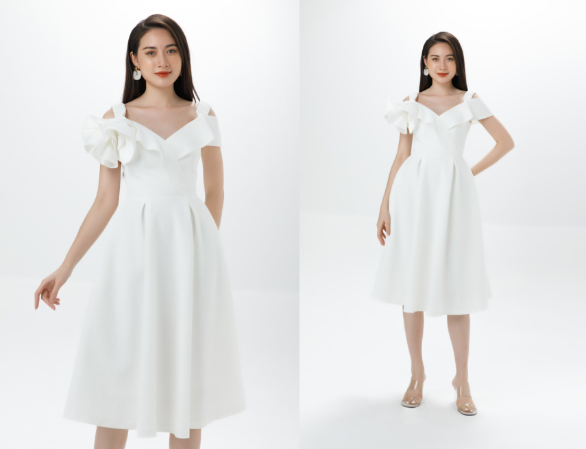 Đầm dạ hội phối hoả hồng white color mix son Black Rouge A37 khiến cho nường thoải mái tự tin rộng lớn Lúc đứng trước đám đông