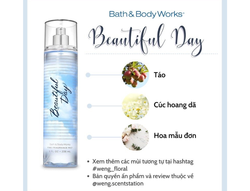 Body mist bath body works beautiful day