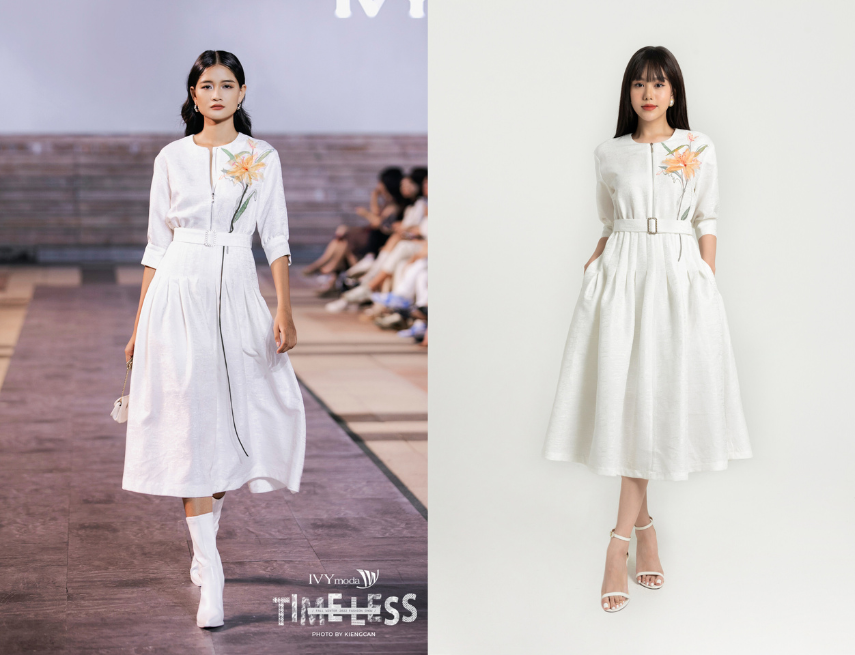Váy trắng phong cách đơn giản - sakurafashion.vn