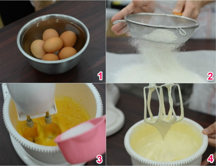 Tự làm bánh bông lan trứng muối không cần lò nướng