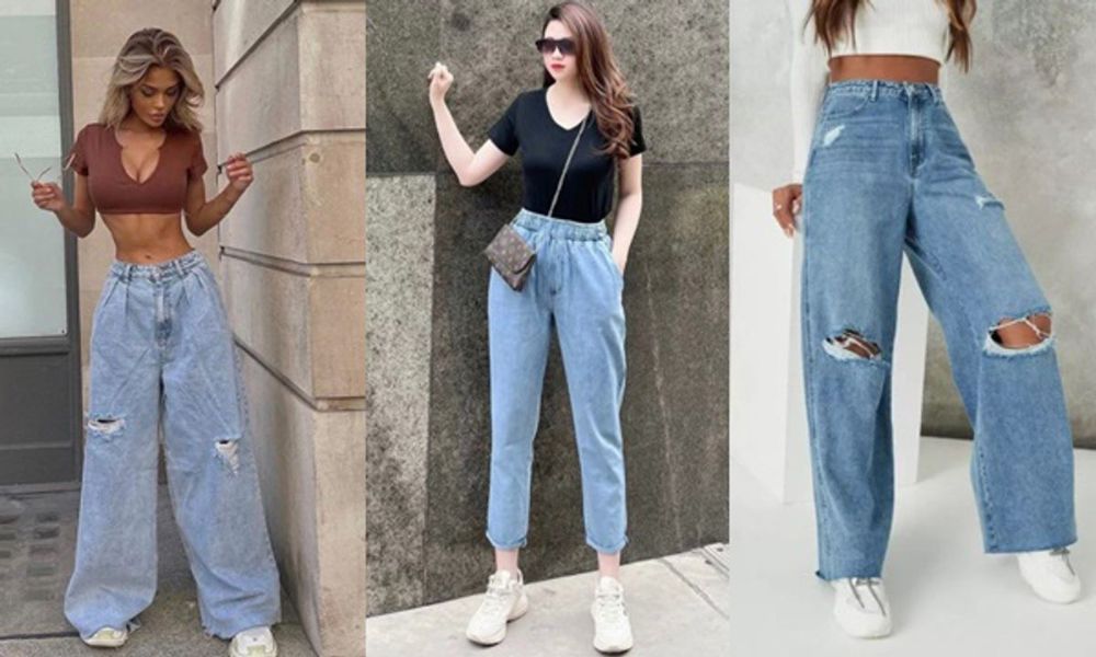 Outfit áo thun, quần baggy kết hợp giày sneaker