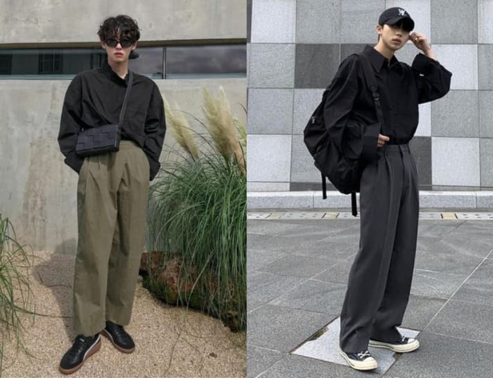 Mix & match linh hoạt giữa quần kaki với áo oversize