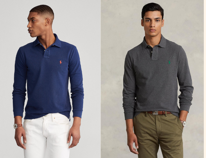 Áo polo form dài tay cho nam giới thương hiệu Ralph Lauren