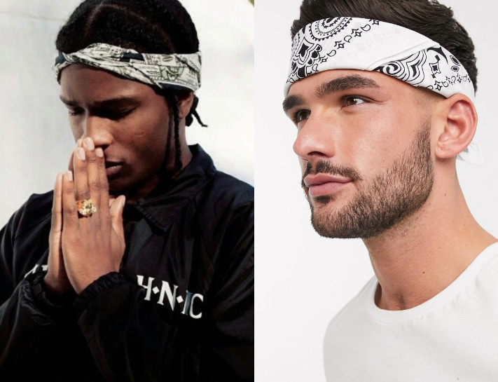 Buộc khăn bandana trên đầu thể hiện sự cá tính của phái mạnh