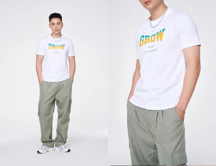 Mix Áo Thun/Áo Sơ Mi + Quần Chinos Ống Suông + Giày Sneaker/Giày Derby