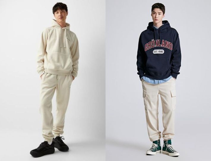 Hoodie mỏng kết hợp cùng với quần jogger