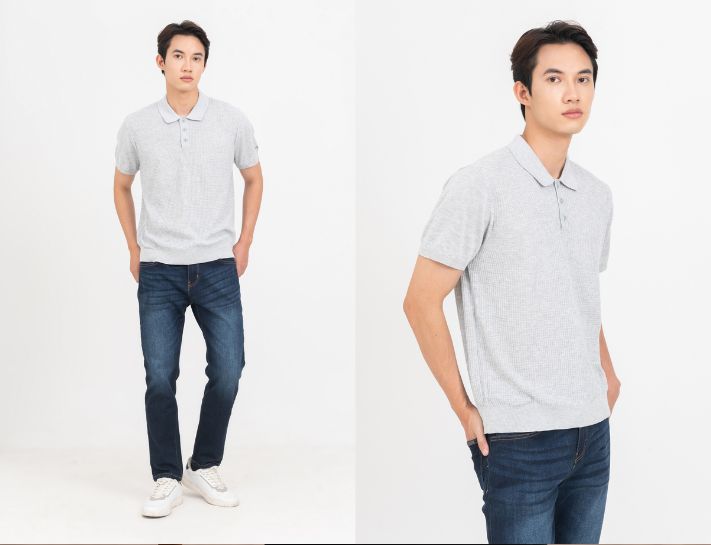 Cực bảnh với áo polo phối cùng giày trắng