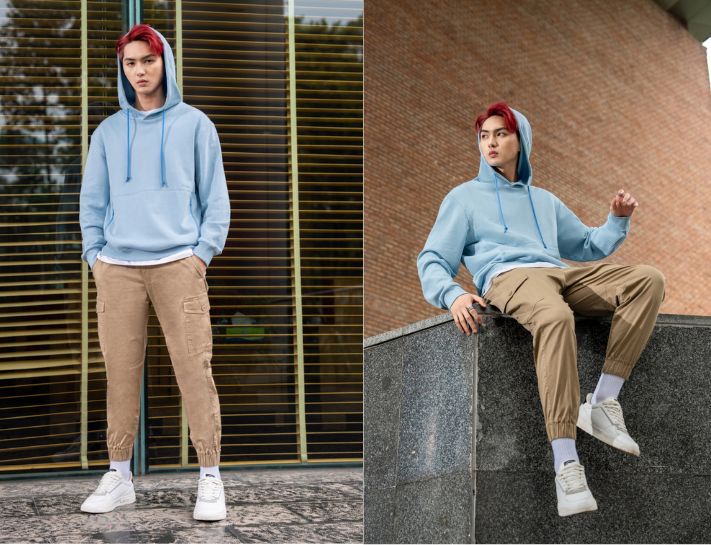 Cách phối áo hoodie nam với quần jogger