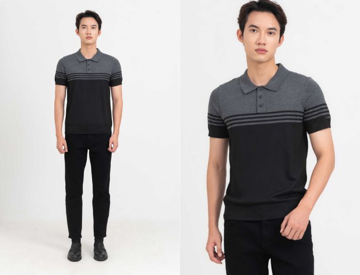 Phôi item polo với quần jogger nam cá tính