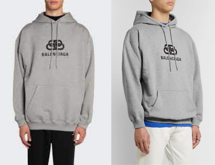 Mẫu áo hoodie Balenciaga BB Logo Gray