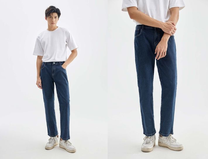 Jeans quần cạp cao tôn dáng, giúp chàng trai cao hơn