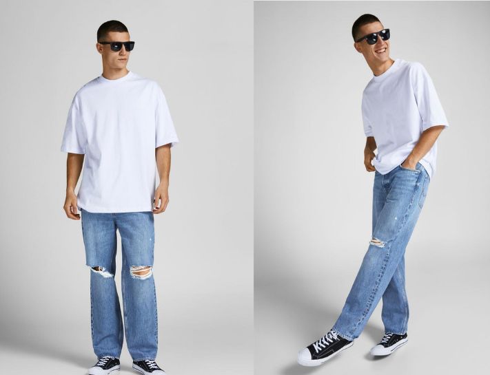 Thân hình cân đối lựa chọn quần dad jeans phong cách