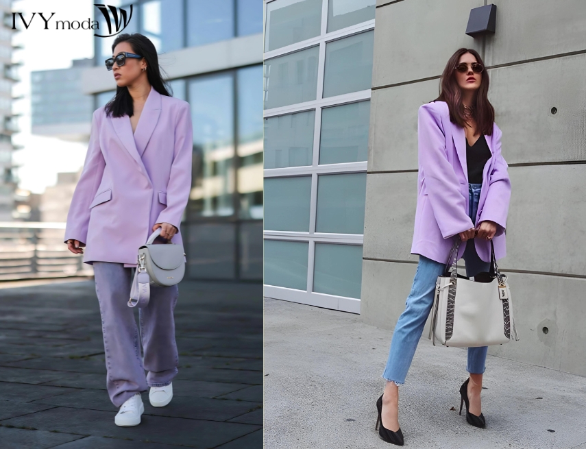 Đi kèm cùng áo Blazer lịch lãm, phong cách