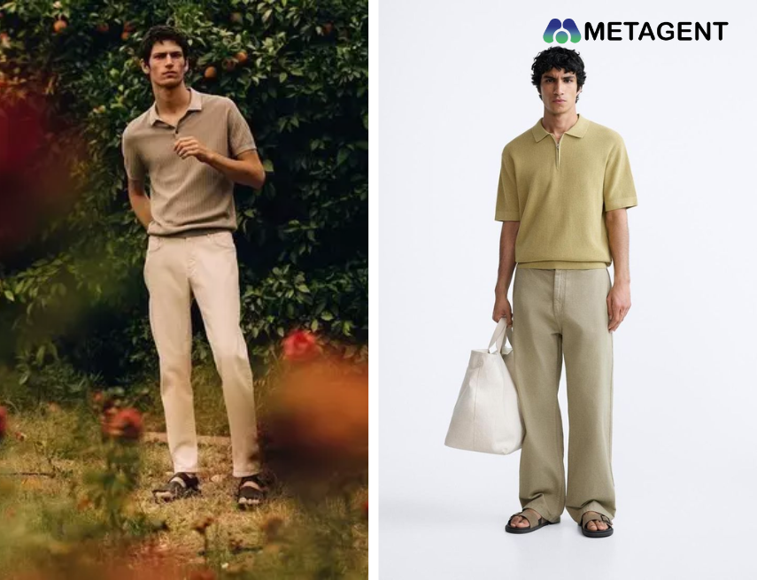 Giày sandal nam kết hợp áo polo