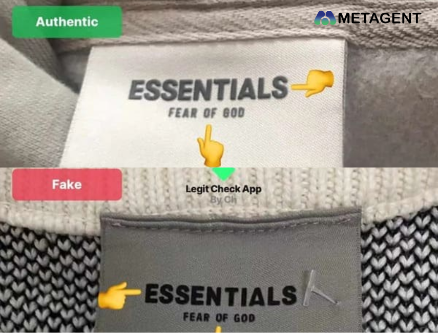 Cách phân biệt áo hoodie Essentials thật và giả bằng Neck tag