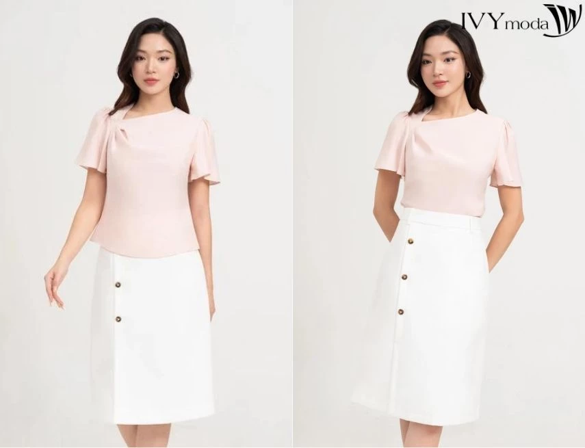 Mẫu áo sơ mi từ tơ tằm pha Nylon