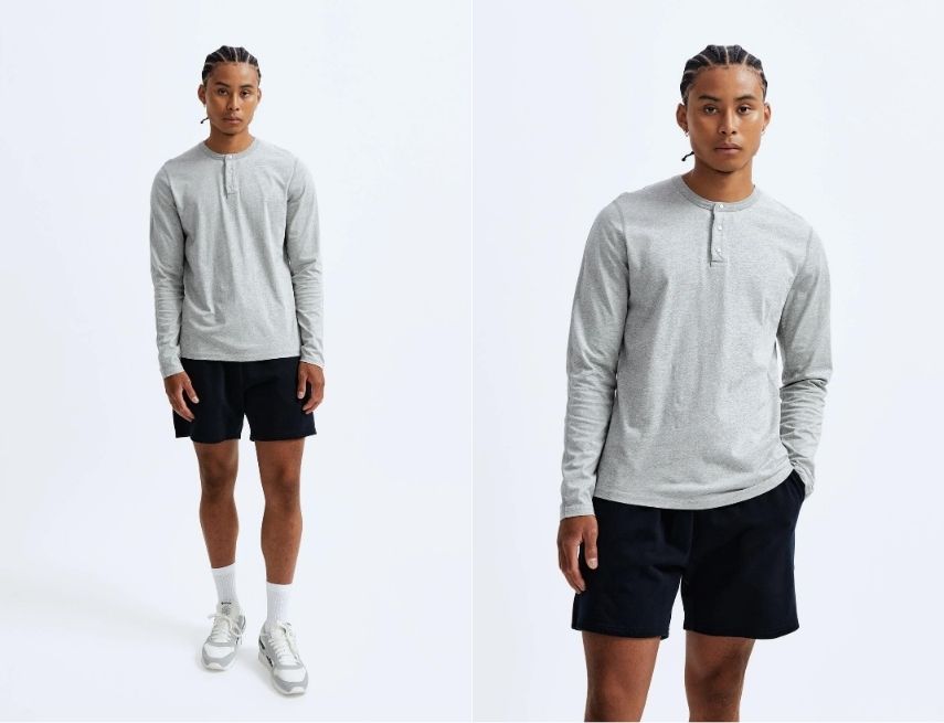 Phối đồ với quần short cùng áo thun dài tay nam