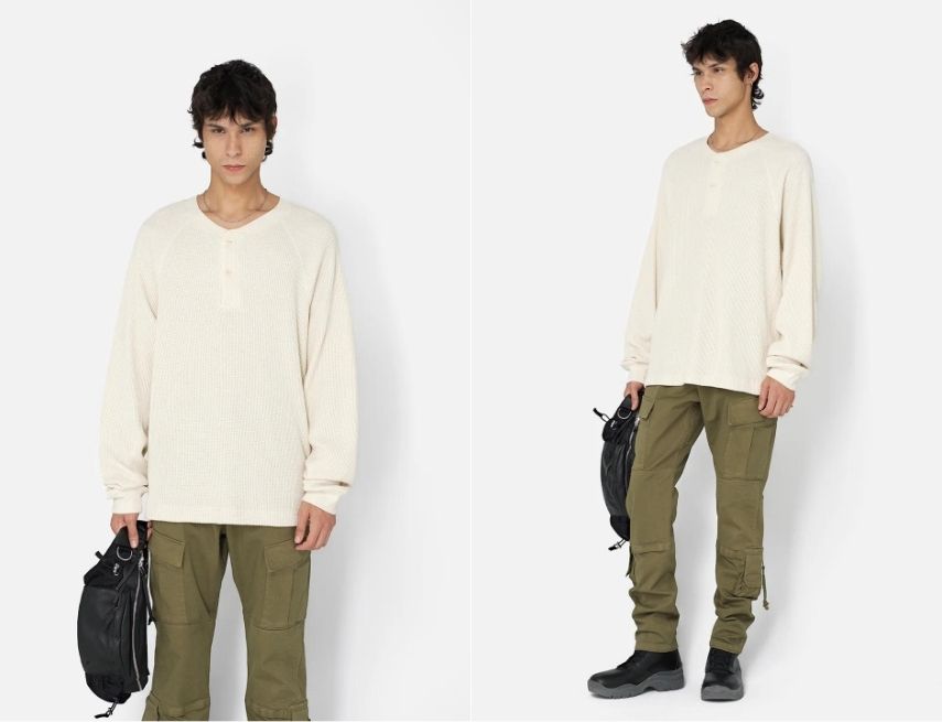 Phối áo thun dài tay cùng quần jogger sành điệu