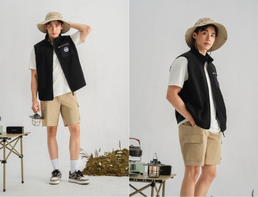 Quần short nam Bermuda có thiết kế hai túi