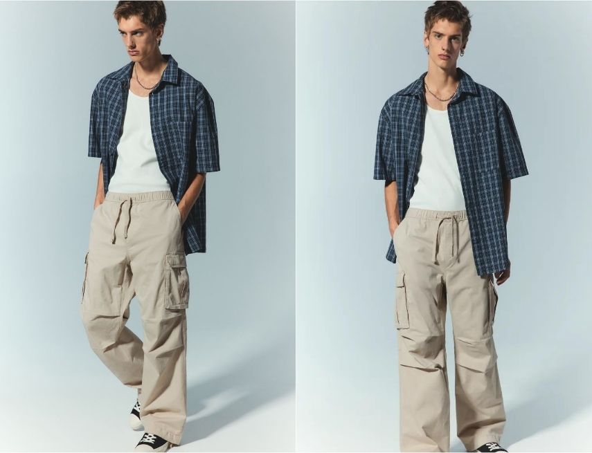 Phối Cargo Pants với sơ mi khoác ngoài