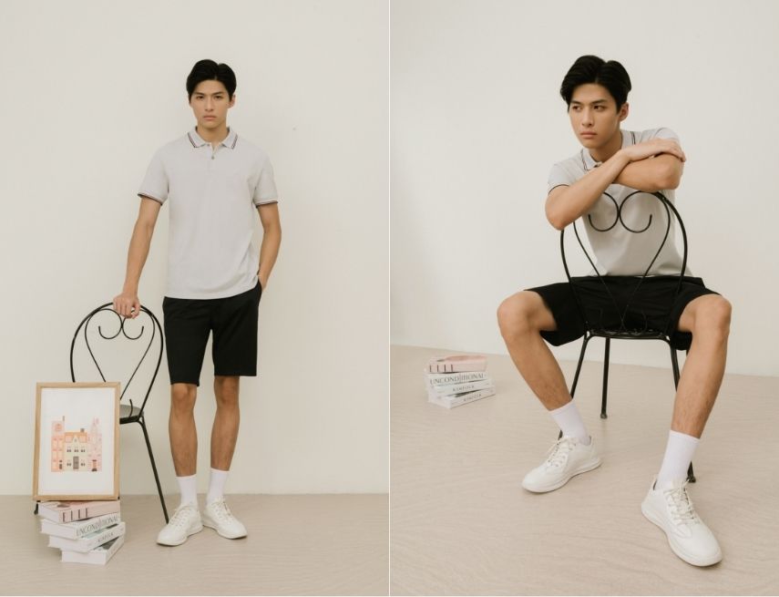 Mẫu áo polo mix bermuda được nhiều người yêu thích