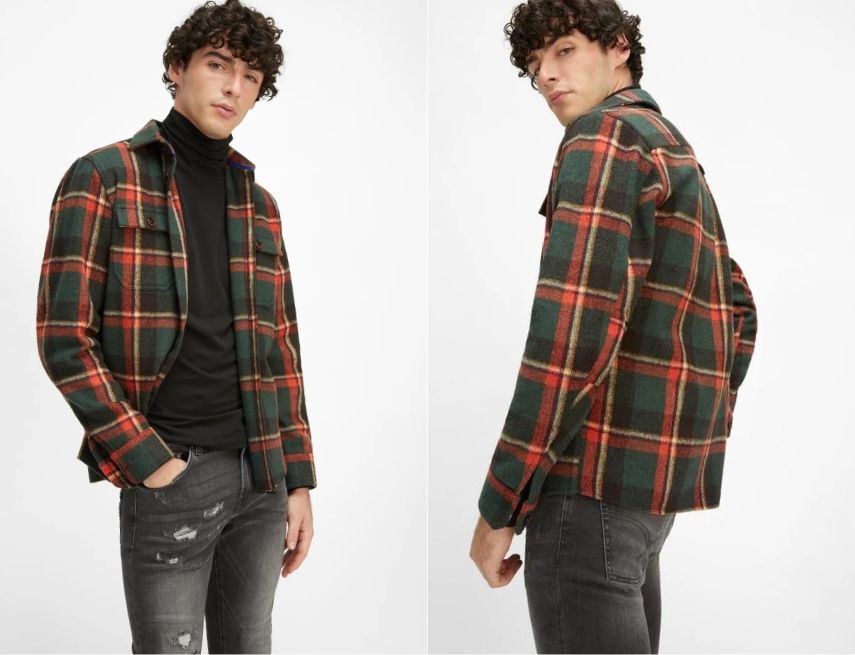 Phối mẫu Flannel với áo len nam trẻ trung