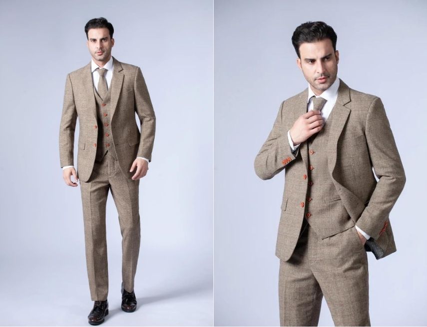 Tweed suit cứng cáp và đúng form