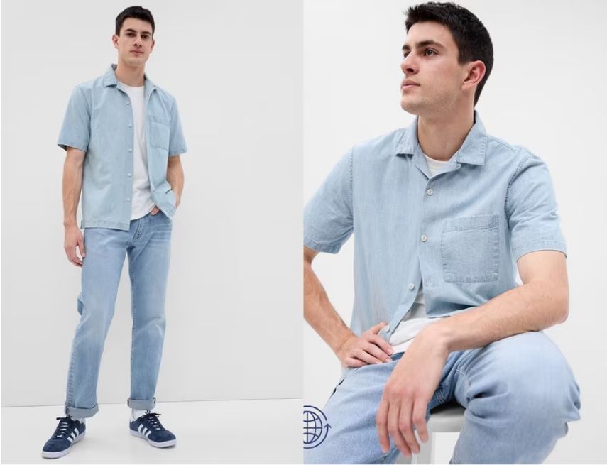 Sơ mi Chambray với chất liệu mỏng nhẹ