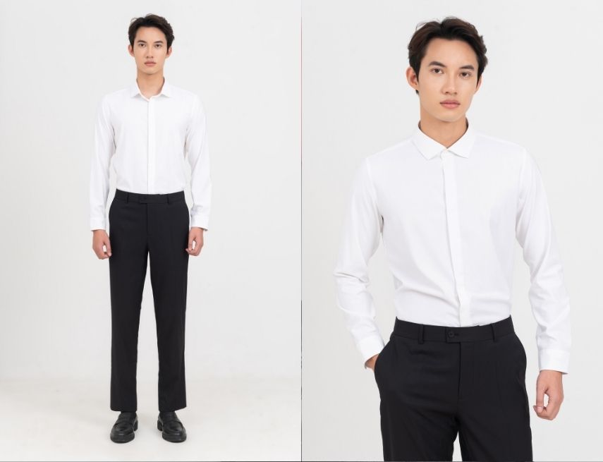 Phối đồ với áo sơ mi trắng theo phong cách vintage