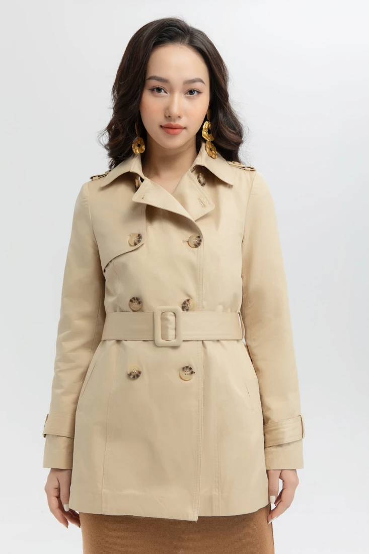 Trench coat dáng lửng