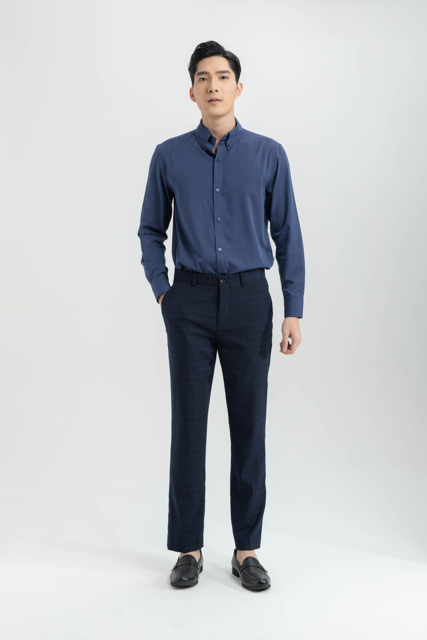 Quần tây Nam kẻ dáng Slim