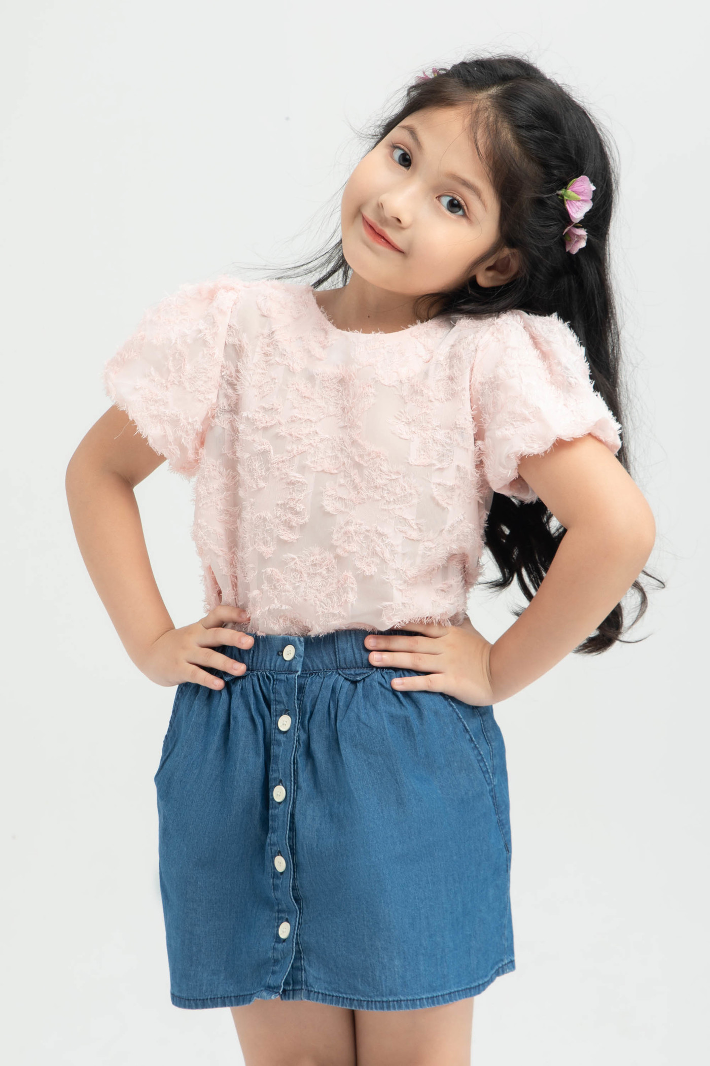 Áo voan phối lụa