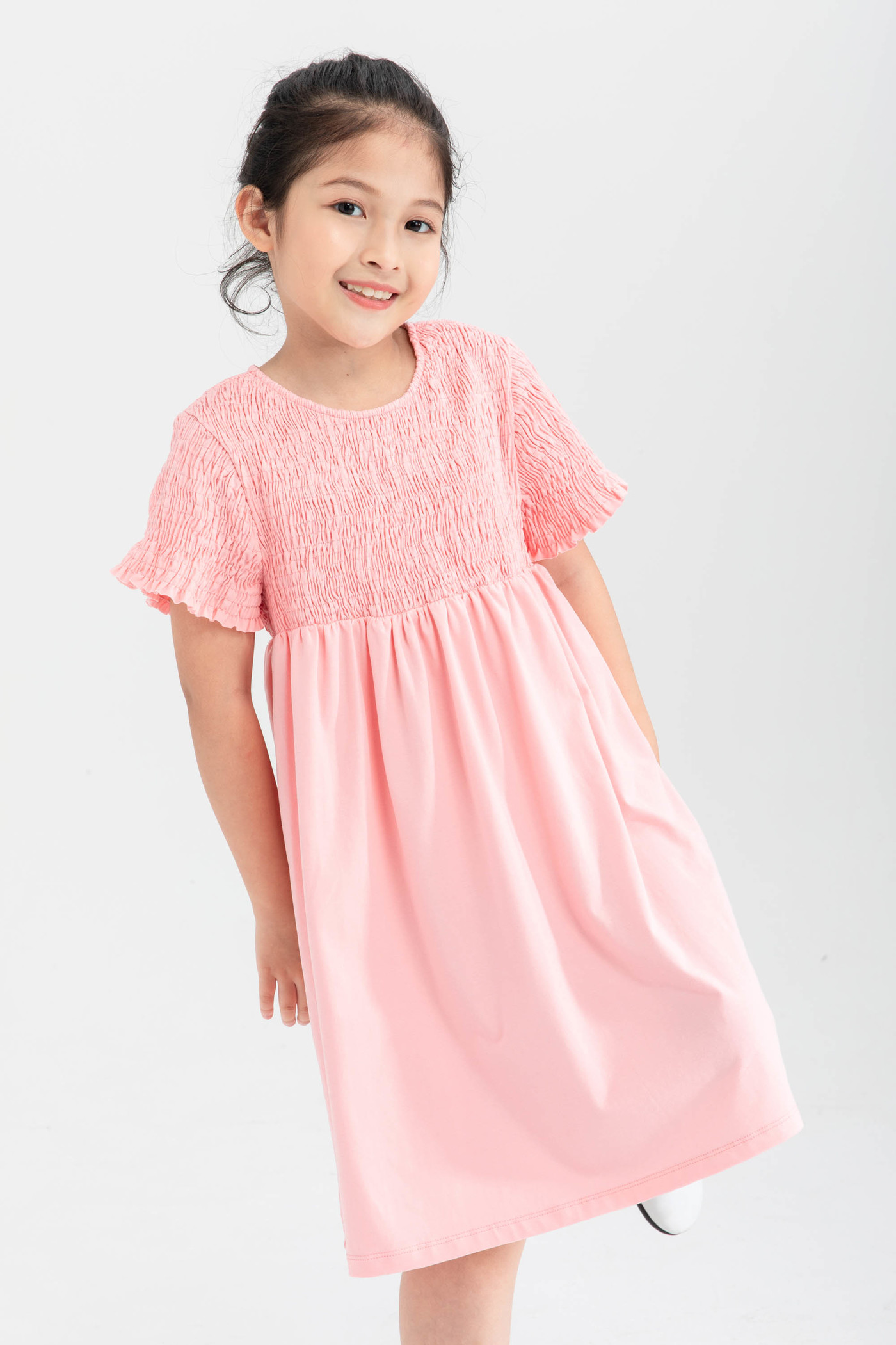 Đầm thun xòe chần chun co giãn