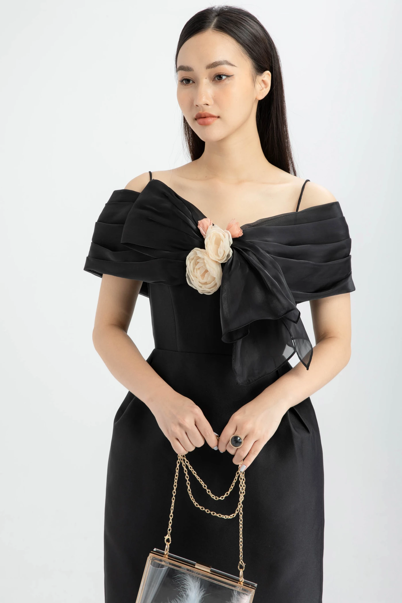 Đầm dạ hội taffeta dáng tulip