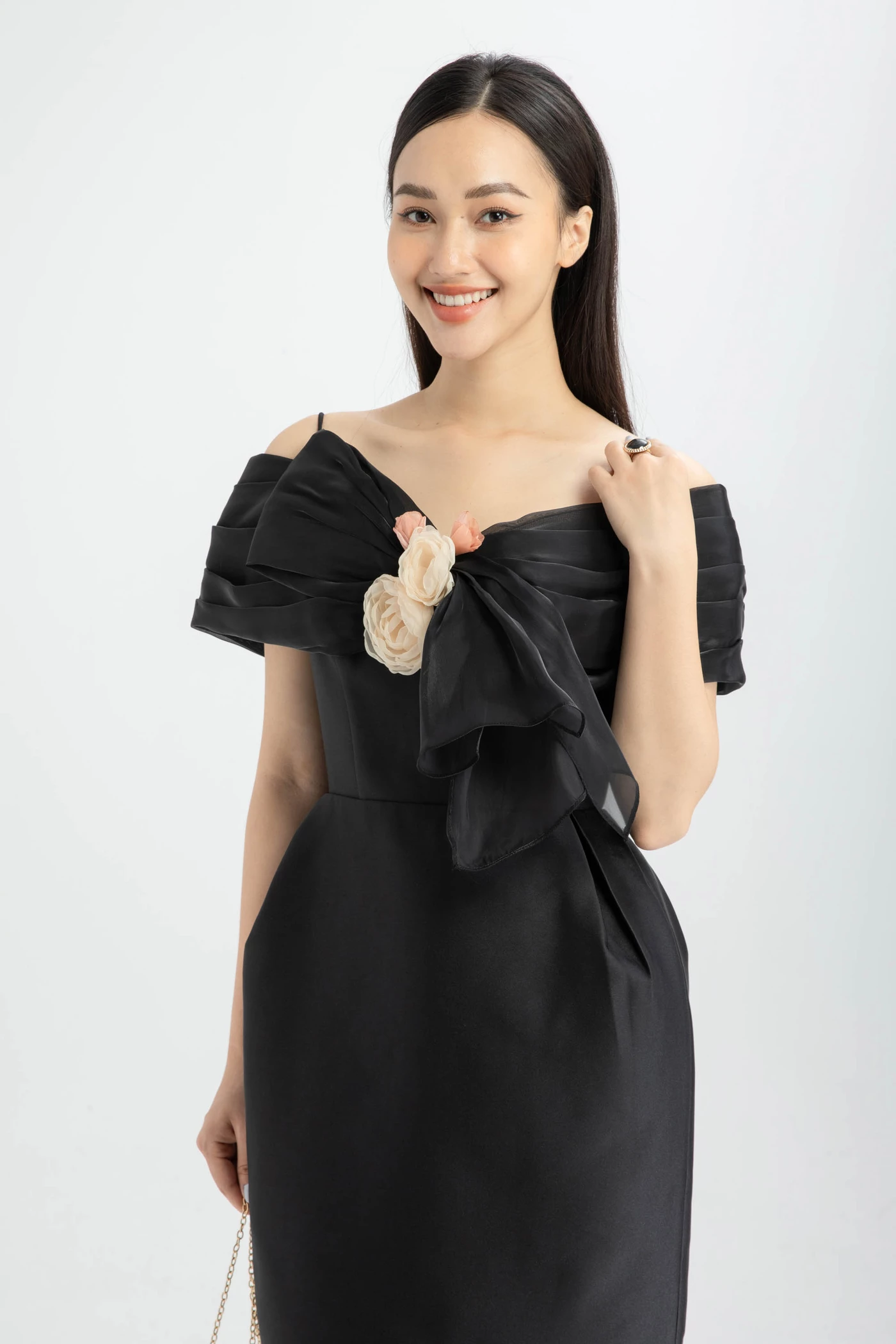 Đầm dạ hội taffeta dáng tulip