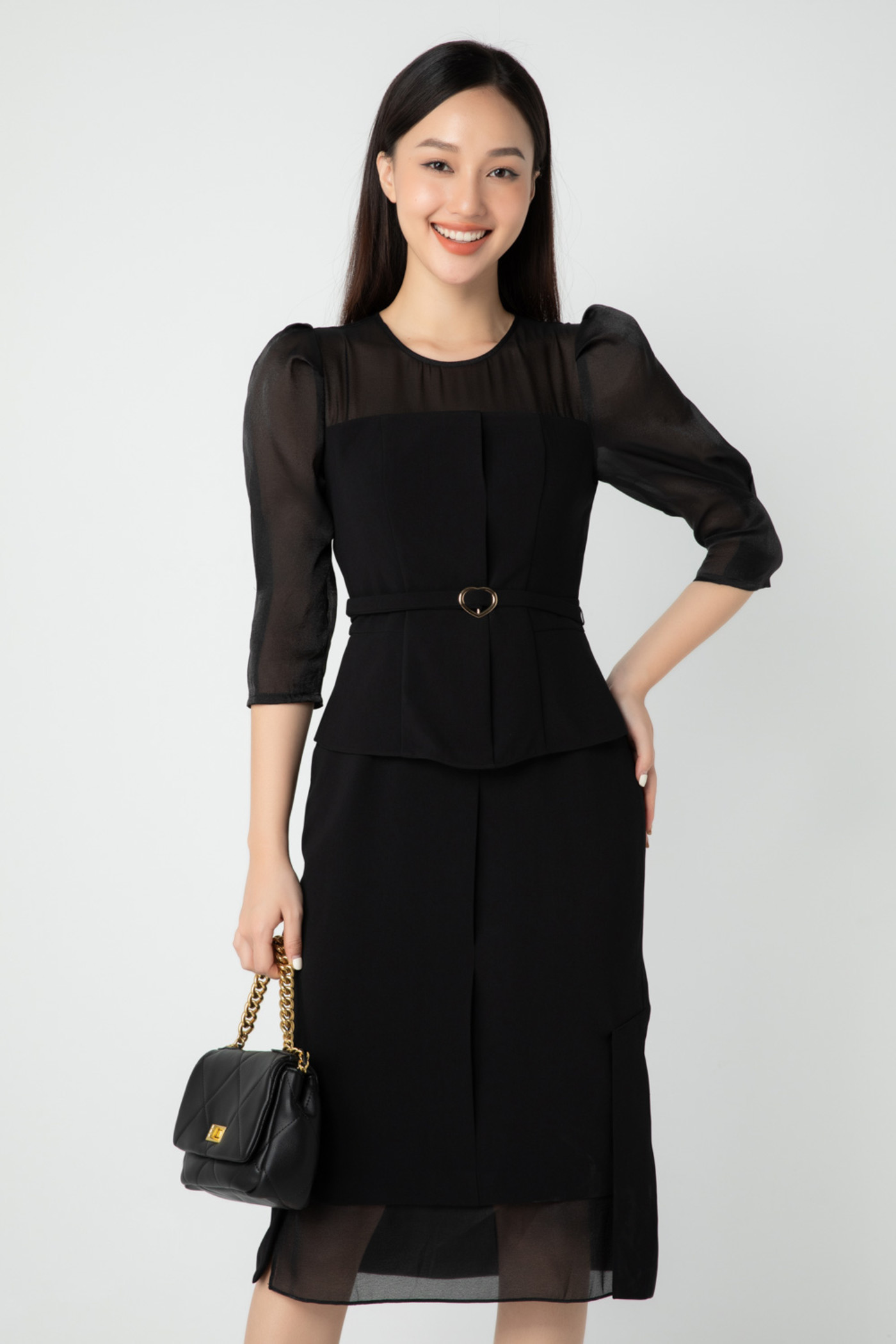Đầm đen 2 lớp 