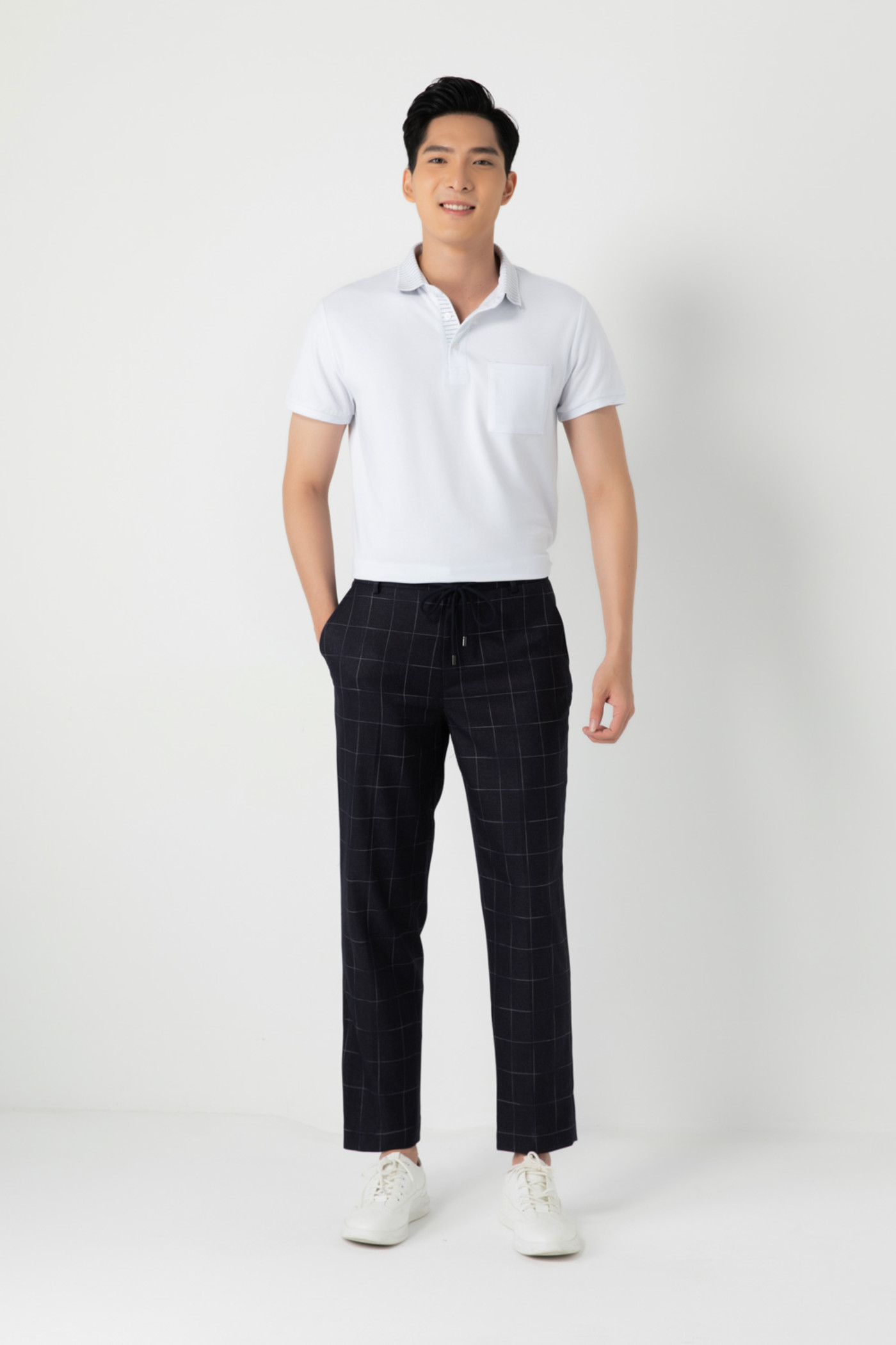 Áo polo cổ đức kẻ 