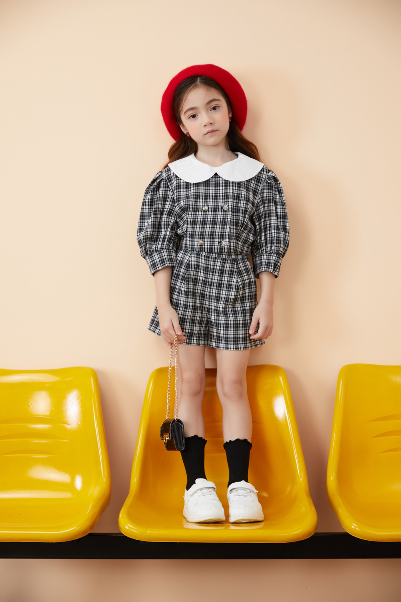 Bộ đồ kẻ cho bé gái 