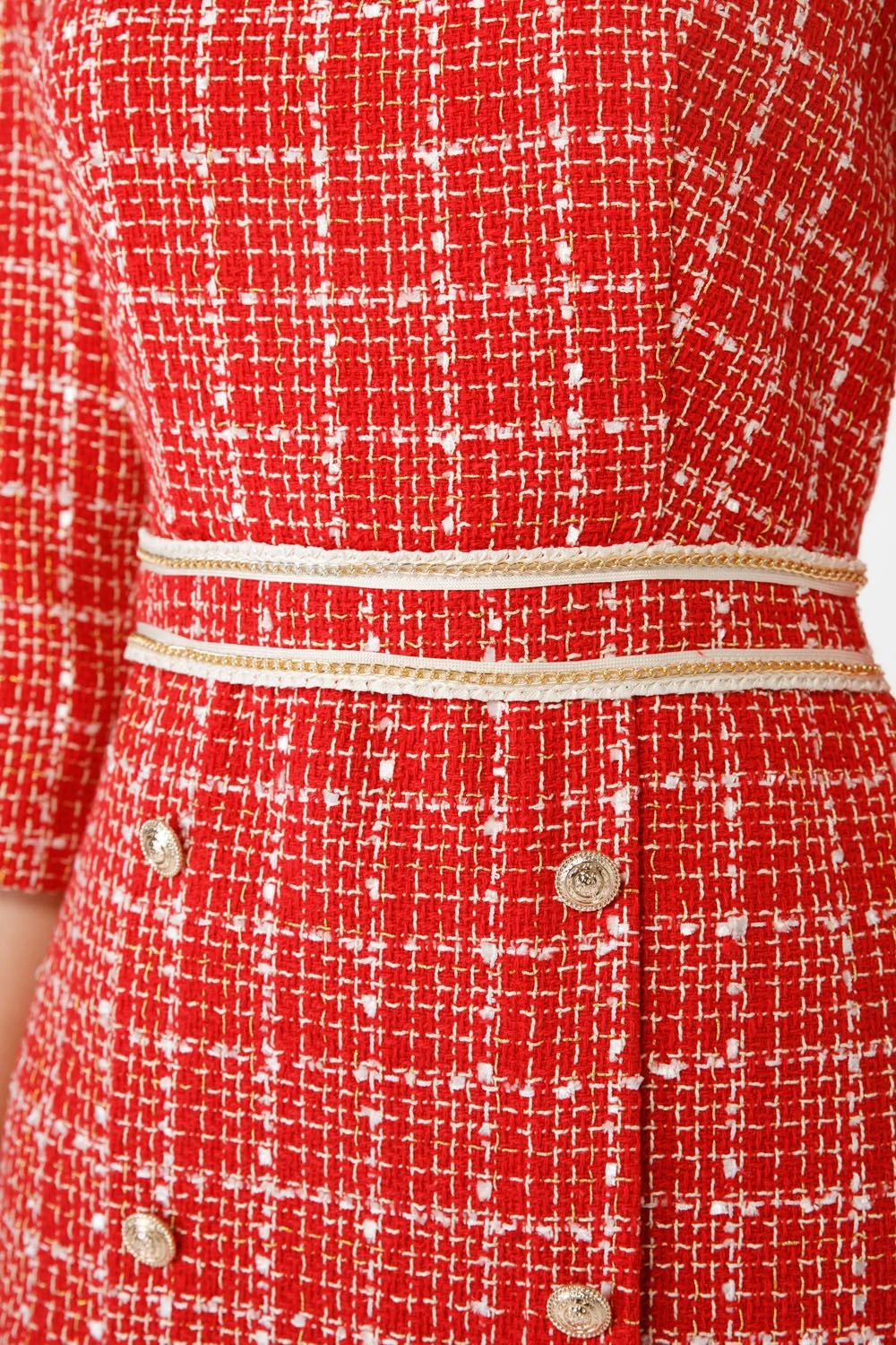 Red tweed dress