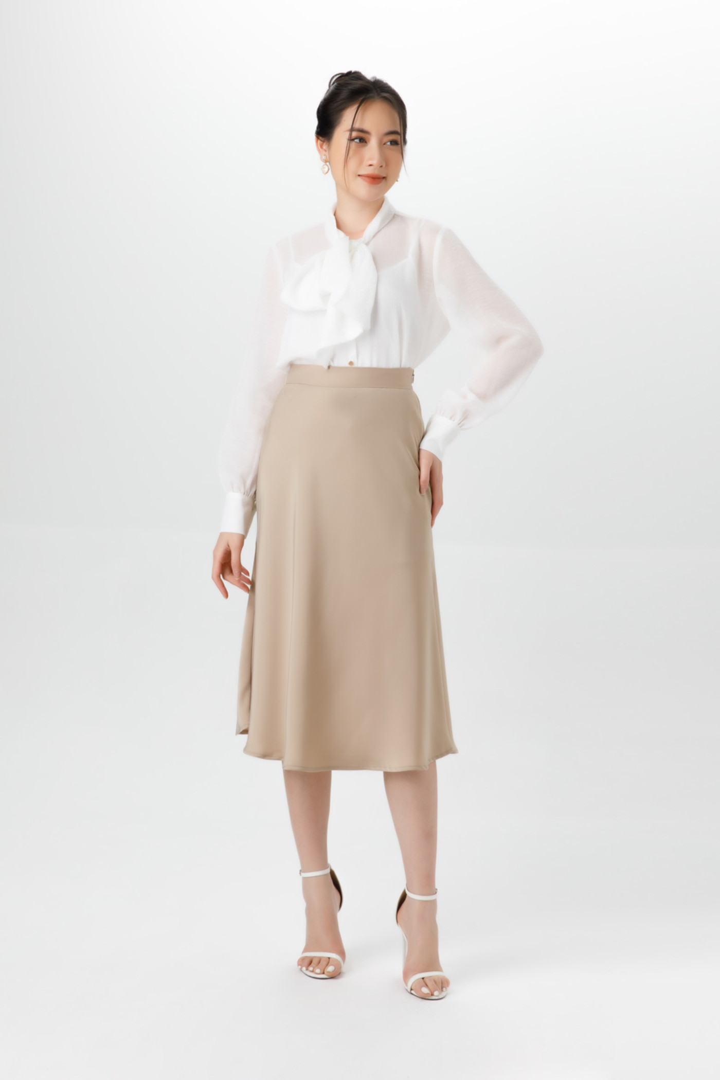 Chân váy lụa Midi 