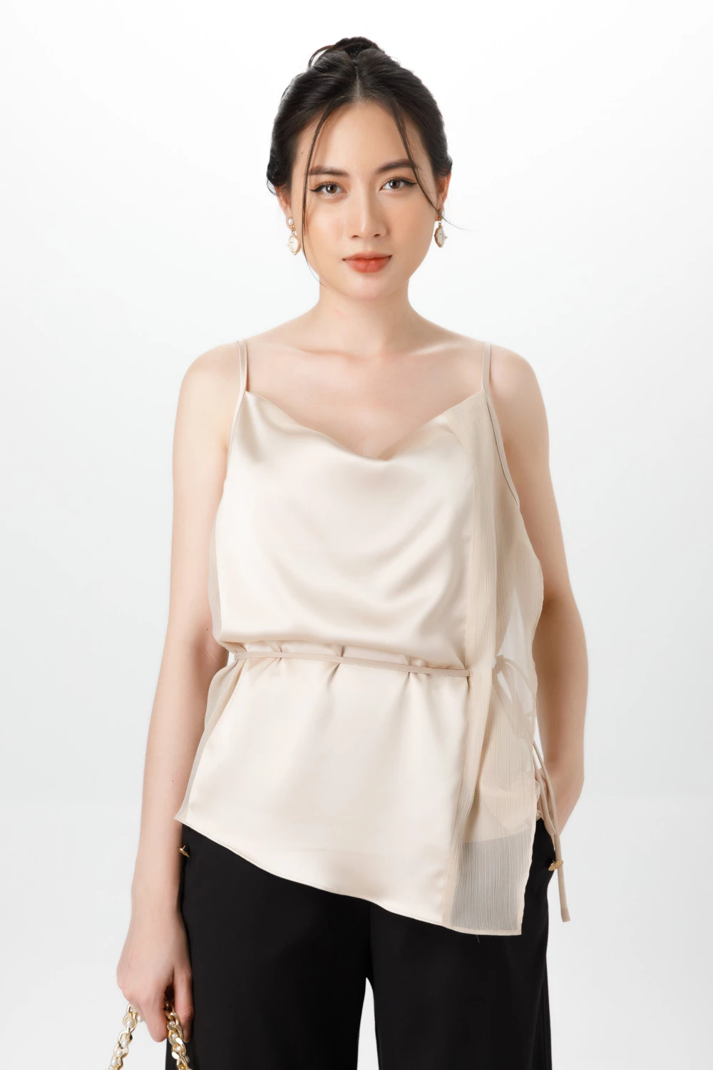 Lily Top - Áo lụa buộc lệch