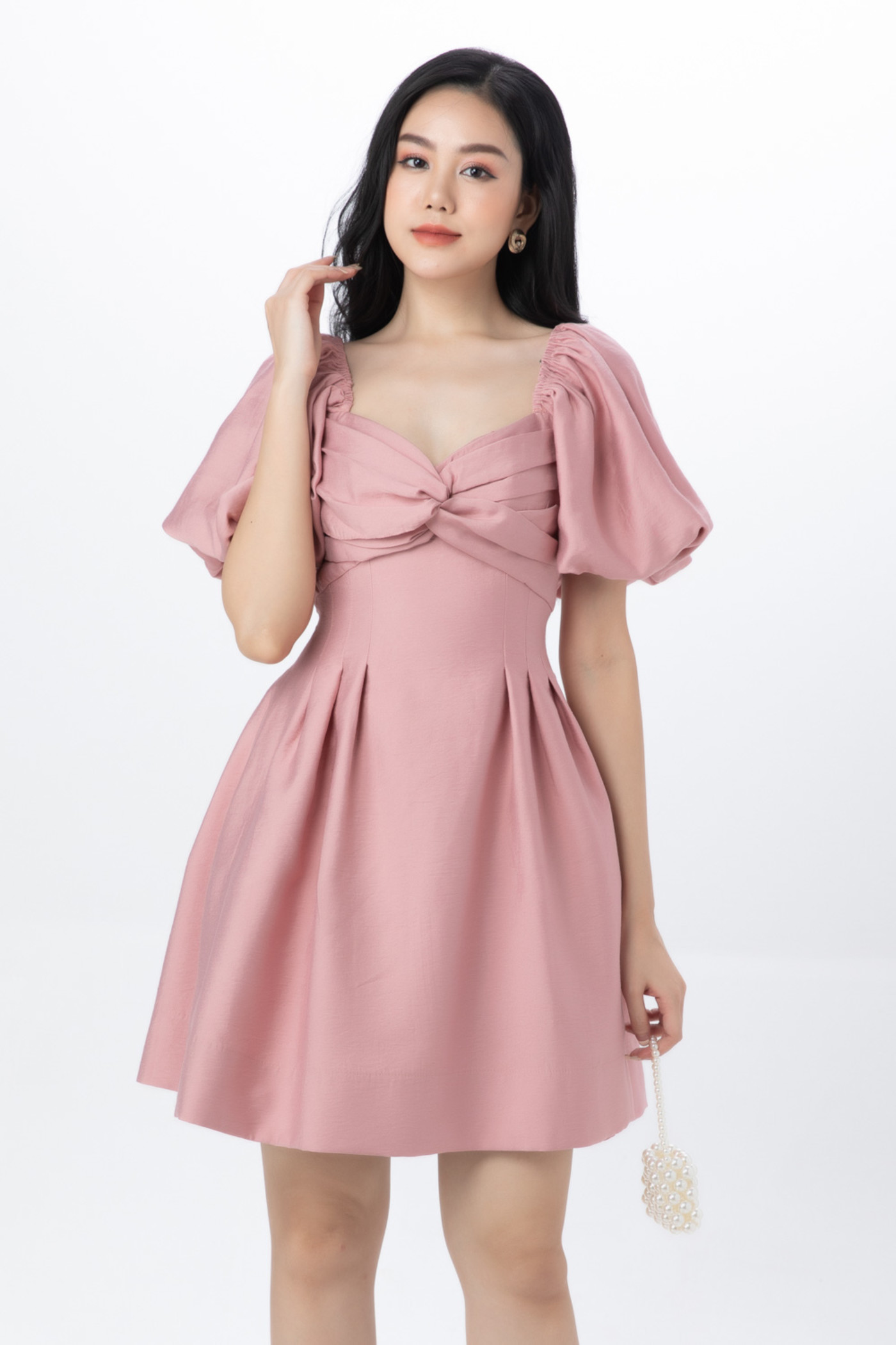 Aurora Dress - Đầm lụa chiết eo 