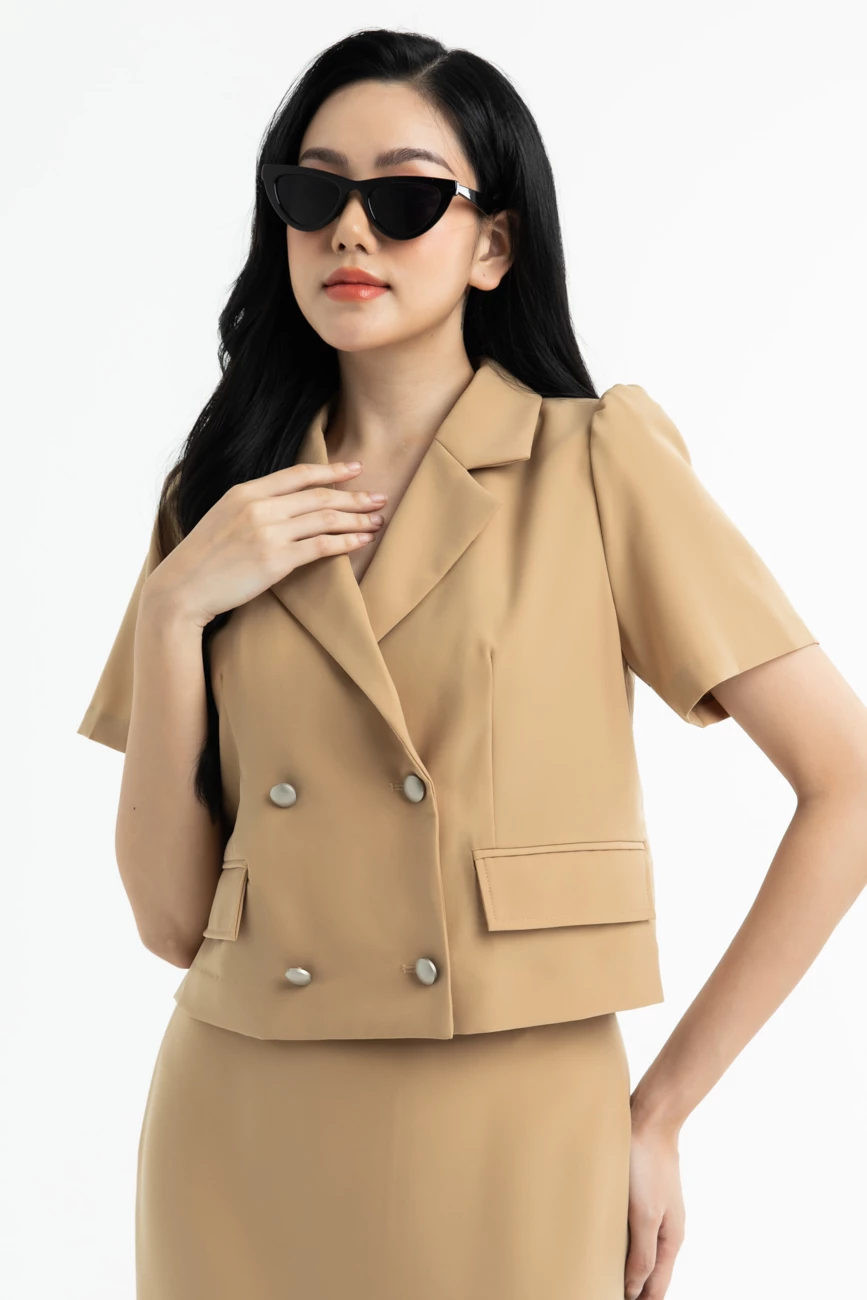 Áo blazer Croptop Tuysi dáng ngắn